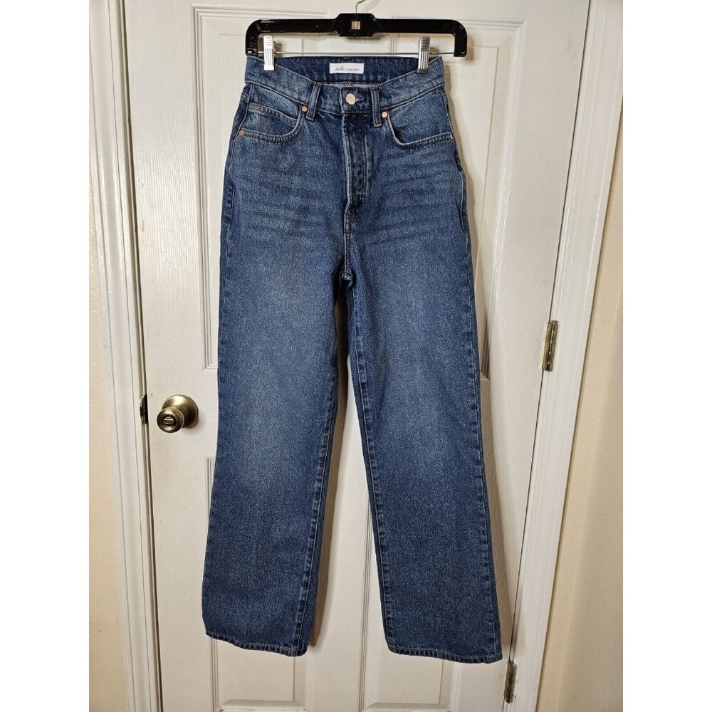 Betro Simone High Rise Straight Leg Relaxed Fit Baggy Button Fly Jeans 26x31
